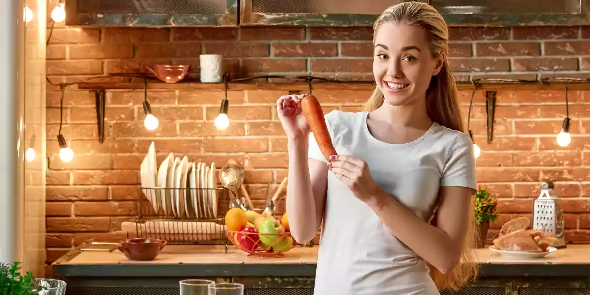 Woman cooking vegetables for a healthy diet