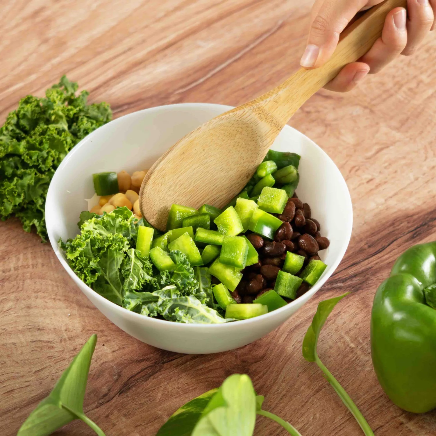 Green bean salad with beans and chickpeas 07